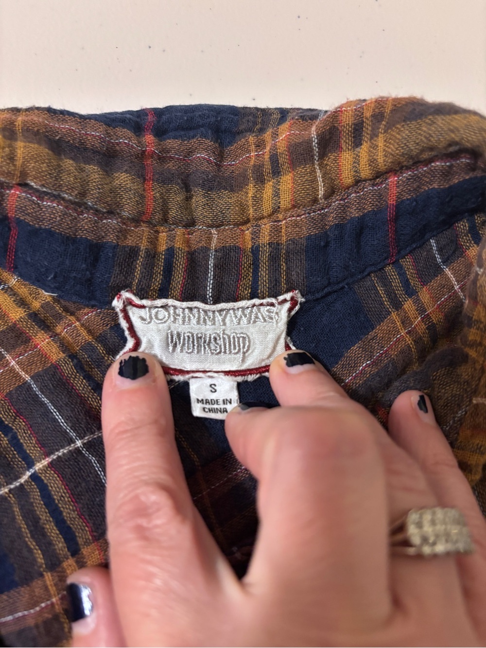 Johnny Was Quito Painters Smock Size Small Tunic Plaid Floral Peacock Gauze Soft - Picture 10 of 11